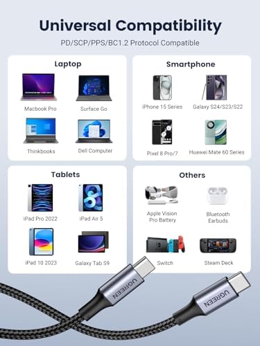 Alternative view of USB C - USB C Kablosu, iPhone 16/16 Plus/16 Pro/16 Pro Max/15, MacBook Pro, iPad Pro, Dell XPS,  Galaxy S24/S23/S22 Ultra, Anahtar, Piksel, 6.6FT Siyah için USB C Şarj Kablosu(2m)