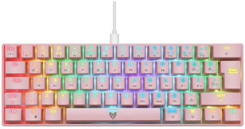 Alternative view of Blueforce Majesty 62 Tuşlu Rgb Mini Gaming Oyuncu Mekanik Klavye Red Switch Pembe
