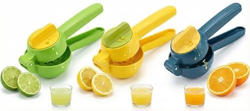 El Tipi Narenciye ve Limon Sıkacağı – Kapaklı Filtreli Tasarım, Dayanıklı ABS Gövde, Portakal Mandalina Limon İçin Uygun, Ergonomik Saplı Pratik Mutfak Sıkacağı (LACİVERT-SARI) - Görsel 3