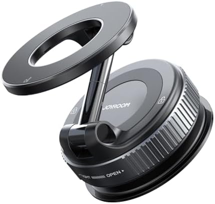 Magsafe Car Mount, Vacuum Car Phone Mount with Strong Magnet, 360° Metal Strut Suction Cup Phone Mount for iPhone 17 Pro Max/16 15 14 13 12 Series& Android Magsafe Case, Black Siyah Standart