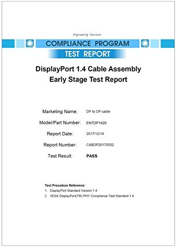 Alternative view of V1.4 Vesa DisplayPort Sertifikalı 32.40 Gbps Bandwith HBR3 8K 60Hz, 4K 120Hz, 4K 60Hz, 2K 165Hz, 1080p 240Hz Destekli HDR, FreeSync, G-Sync Displayport Kablo