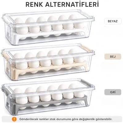 12 Gözlü Kilitli Yumurta Saklama Kabı Plastik Yumurta Taşıma Kutusu Kapaklı Şeffaf Buzdolabı Düzenleyici BPA Free 12'li Yumurta Organizeri - Görsel 3