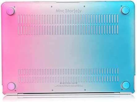 MacBook Air 13 İnç Kılıf A1369 A1466 Uyumlu Pembe Mavi Geçişli Hard Case Sert Koruyucu Kapak Gradient Ombre Laptop Case 2010-2017 Rainbow 01 - Görsel 3
