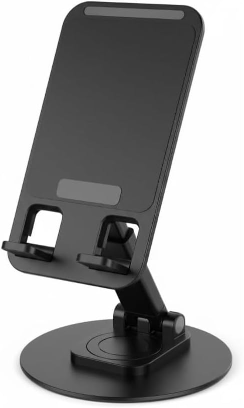 Alternative view of Ayarlanabilir Masaüstü Telefon ve Tablet Standı – Kaymaz Silikon Destekli, Yükseklik ve Açı Ayarlı, Katlanabilir Metal Tutucu, Evrensel Uyumlu, Siyah