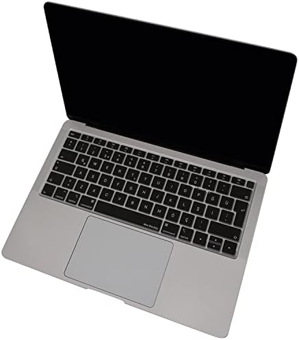 Alternative view of Türkçe Q Silikon Klavye Koruyucu MacBook Air 13 Retina Uyumlu A1932 A2179 A2337 M1 | ISO UK Ters L Enter | TR Q Klavye Kaplama Siyah