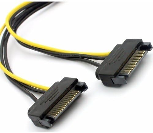 2x Sata to 8 Pin (6+2) Pci-e Express Güç Molex Power Kablosu Çevirici Dönüştürücü 4327