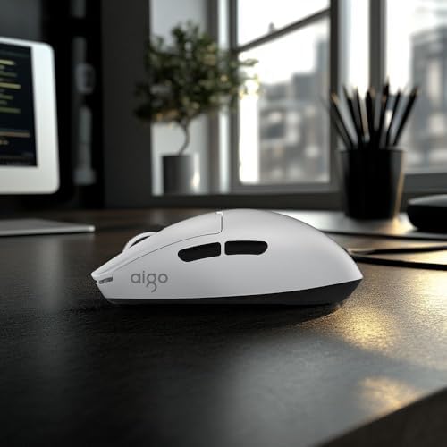 Alternative view of Aigo GM80 PLUS Beyaz Kablosuz Gaming Mouse - 12000 DPI, PAW3311 Sensör, 3 Modlu Bağlantı (USB, 2.4G, Bluetooth), Ultra Hafif 52.2g
