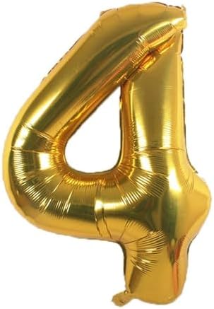 Folyo 4 Rakam Balon, altın sarısı