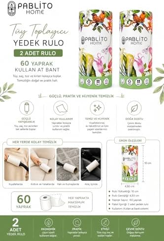 Alternative view of 2’li Tüy Toplayıcı Yedek Rulo – 60 Yapraklı Kullan At Bant | Güçlü Yapışkan, Kolay Koparma | 10 cm x 4,5 cm | Mor Mavi Pembe Yeşil Seçenekli (yeşil)