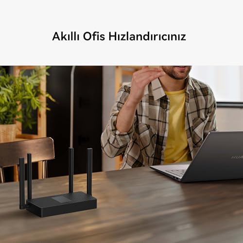 WiFi AX3S Router, Wi-Fi 6 AX3000 Gigabit Çift Bant Kablosuz Yönlendirici, 4 Adet Otomatik Uyarlanan WAN/LAN GE Portu, Wi-Fi Güçlendirici, HomeSec™ Ağ Güvenliği, Siyah