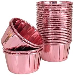 Alternative view of 25'li Rose Gold Parlak Pembe Muffin Kek Kalıbı, Kek Kapsülü Cupcake Kalıbı, Airfryer Uyumlu