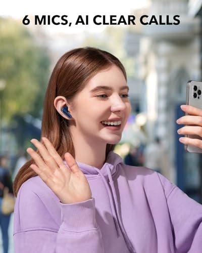 Soundcore by , P40i Kablosuz Kulaklık, Ortam Gürültüsüne Uyumlu ANC, Güçlü Bas, 60 Saat Çalma Süresi, 2'si 1 Arada Kılıf ve Telefon Standı, IPX5, Kablosuz Şarj, Bluetooth 5.3, Lacivert - Görsel 3