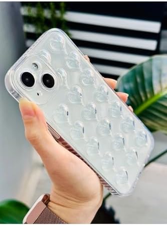 Alternative view of Iphone 13-14 ile Uyumlu Kabartma Balon Kalp Tasarımlı Şeffaf Kılıf