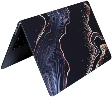 MacBook Air 13.6 İnç Soyut Mermer Desenli Kılıf A2681 A3113 A3240 A3449 M2 M3 M4 M5 Uyumlu Sert Hard Case Açık Siyah - Görsel 3