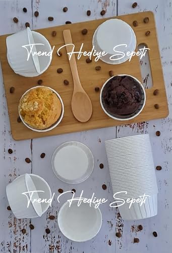 Alternative view of 50'li Büyük Boy XL Beyaz Muffin Kek Kalıbı Cupcake Kapsülü Jumbo Kek Kapsülü , Airfryer Uyumlu
