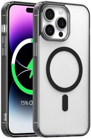 iPhone 16 Plus MagSafe Mat Manyetik Kılıf Şeffaf ve Siyah İnce PC TPU Darbe Emici Yükseltilmiş Kamera Korumalı Kapak Siyah - Görsel 2