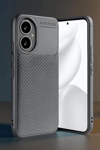 Honor 400 ile Uyumlu Silikon Kılıf TPU Negro Silikon Ultra Slim Fit Kılıf İle Uyumlu Karbon Delux kılıf (Gri)