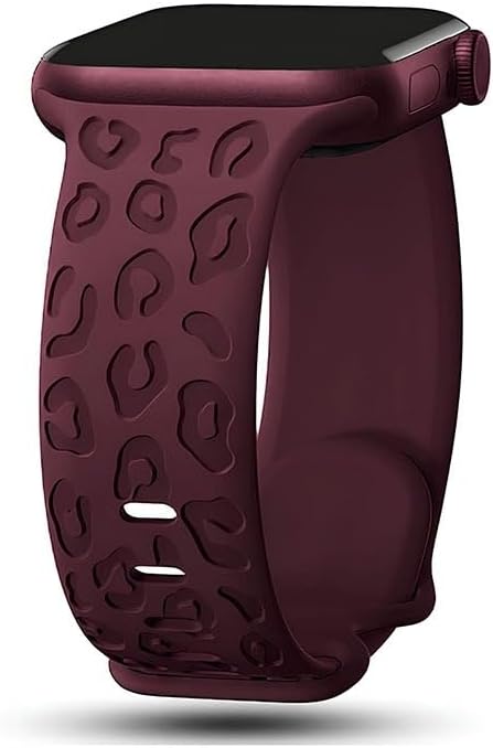 Apple ile Uyumlu Watch 11 10 42mm – 6 7 8 9 10 Se Uyumlu 38-40-41mm Leopar Desenli Silikon Kordon - Görsel 3