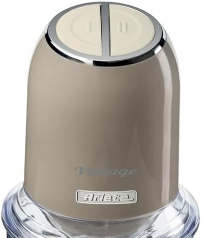 Alternative view of Vintage Doğrayıcı Bej 0438/03-2 Hız Kademeli, 2 Buton ve 4 Paslanmaz Çelik Bıçak, Sebze Doğrayıcı, Buz Kırıcı Özellikli, 600 ml Ölçekli Kupa ile Kullanım Kolaylığı