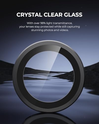 Alternative view of iPhone 16 ve iPhone 16 Plus Uyumlu Kamera Camı Lens Koruyucu Halka Set - Siyah Titanyum