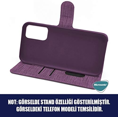 General Mobile GM 20 Pro için Kılıf Fabric Book Wallet Mor [GM 20 Pro ile Uyumlu Kılıf - Mor]