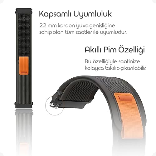 ile Uyumlu Travel Loop 22mm Kordon GT6/GT6 Pro/GT5/GT5 Pro/GT4/GT3/GT3 Pro/GT2/GT2 Pro 46mm için Rahat Kumaşlı GT6 Pro Kordon Terletmeyen Konforlu Tasarım GT6 Kordonu - Görsel 2