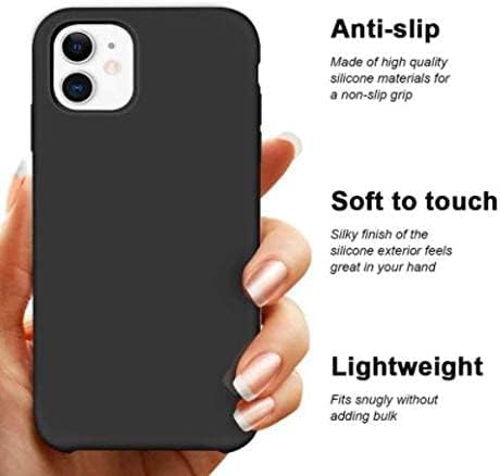 & AKSESUAR Apple iPhone 12/12 Pro ile Uyumlu İçi Kadife Yapıya Sahip Dışı Mat Lansman Silikon Kılıf Şok Emici Full Kasa Koruma Sağlayan Kılıf (Siyah) - Görsel 3