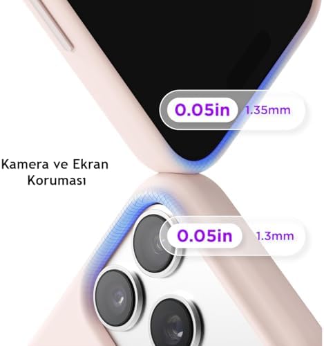 Apple iPhone 17 Pro Max Uyumlu İçi Kadife Lansman Silikon Kılıf Kapak Geniş Kamera Koruması Darbe Emici Şık ve Dayanıklı Telefon Aksesuarı (Kum Pembe) - Görsel 3