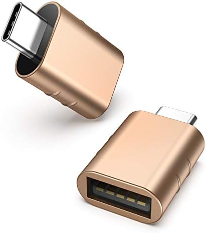 USB C - USB Adaptör [2 Paket] USB C Fiş USB 3 Soket Adaptör iPhone 15 Pro Max iMac iPad Mini/Pro 2021 MacBook Pro Air 2023 ve diğer Tip C Cihazlar ile Uyumlu, Altın