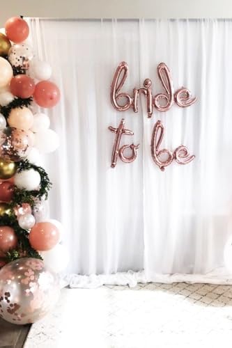 Bride To Be Imza Folyo Balon 10 Adet Rose Gold Balon 2 Adet 16 inc Kalp Folyo Balon - Görsel 3