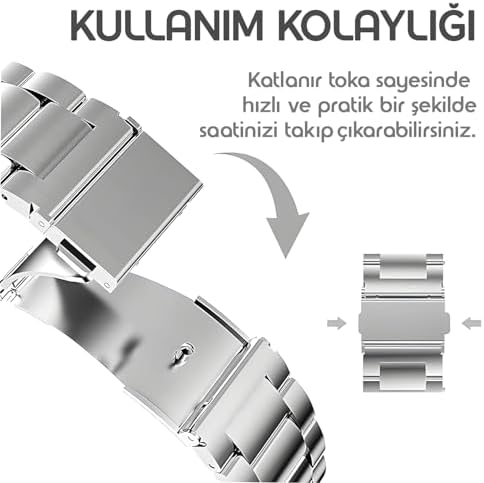 ile Uyumlu Yeni Nesil Bağlantı Bakla Model 20mm Çelik Kordon Galaxy Watch 7/6/5/4 Serisi için Galaxy Watch 7 Kordon (40mm/44mm) Watch 6/4 Classic (47/43/42mm) Uyumlu - Görsel 2