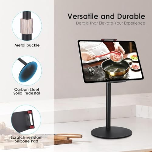 Alternative view of Tablet ve iPad ile Uyumlu Stant – 360° Döner, 90° Eğilebilir, 44cm Yükseklik Ayarlı, Alüminyum Alaşım, 12 inç'e Kadar Tablet Uyumlu, Eller Serbest Okuma Çalışma Tutucu J2 (12 inç'e kadar)