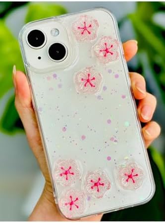 Iphone 14 Plus - 15 Plus ile Uyumlu Sakura Tasarımlı Oyuncaklı Silikon Kılıf