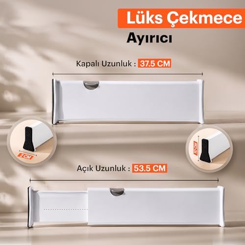 Alternative view of Büyük Boy Ayarlı Çekmece Ayırıcı I Çekmece bölücü I Uzayabilen ayırıcı I Teleskopik raf düzenleyici I Kıyafet Çekmece Organizer I Tuvalet Masası, Dolap, Mutfak, Ofis için (3)