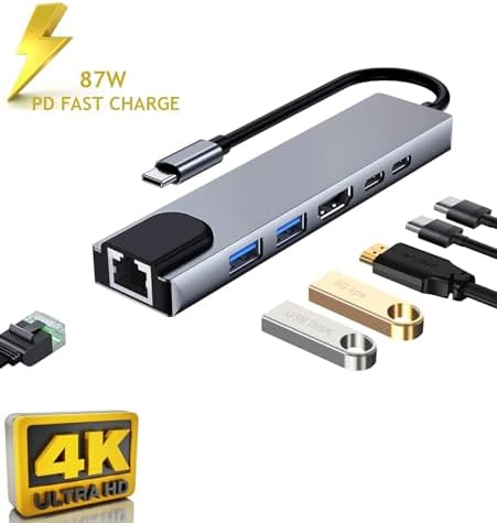 Alternative view of CF-04 Macbook Uyumlu Type-C™ To 4K HDMI Tv Projeksiyon UHd 1080P 2* Type-C 3* USB SD/TF RJ45 Ethernet Lan 8ın1 Çevirici Hub Adaptör