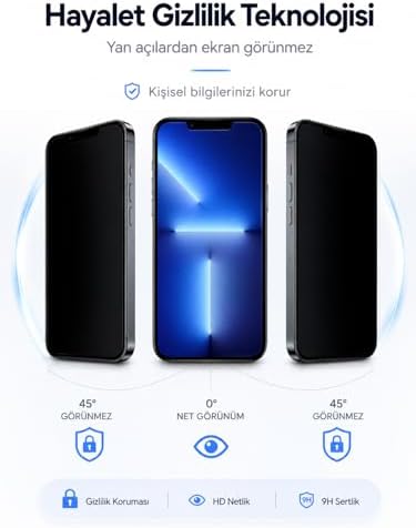 Ekran Koruyucu iPhone 14/13 ile Uyumlu, 6D Hayalet Kırılmaz Cam, 9H Sertlik, Temperli Cam, Şeffaf, Parlak Yüzey - Görsel 3