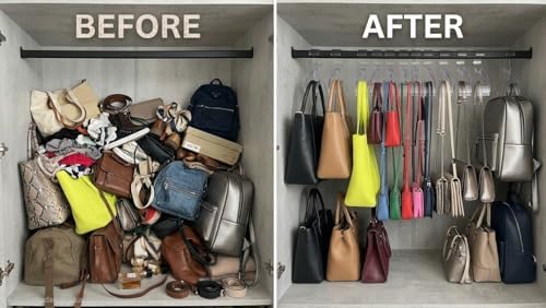 Çanta Askısı Dolap İçi Düzenleyici Organizer – Şeffaf Çoklu Çanta Askılık Aparatı (6adet)