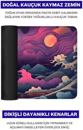 8 Farklı Desenli Baskılı Model Black Deer XXL Gaming Mouse Pad 90x40 cm – Dikişli Kenar, Kaymaz Taban, Dijital Tasarım, Hassas Takip, Ultra Geniş Oyuncu Mousepad (Japon Dalgası 90x40 cm) - Görsel 3