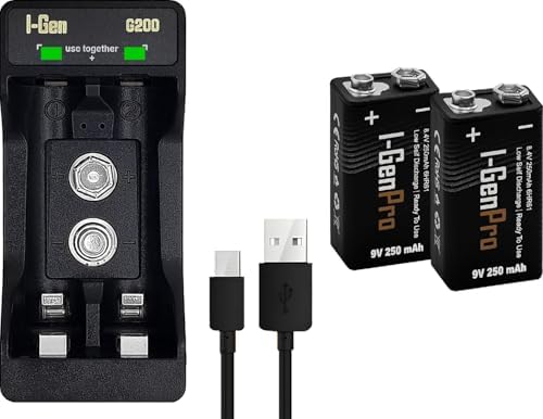 Alternative view of I-Gen Batteries D925 2’li AA/AAA/9V Pil Şarj Aleti + 2 Adet 9V Pro 250 mAh Ni-MH Şarjlı 9V Pil Seti
