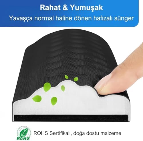 Alternative view of Gaming Klavye ve Mouse Bilek Destek Seti, ErgoPad, Kaymaz Tabanlı, Nefes Alan Kumaş, Ağrı Önleyici (Siyah Destek Seti)