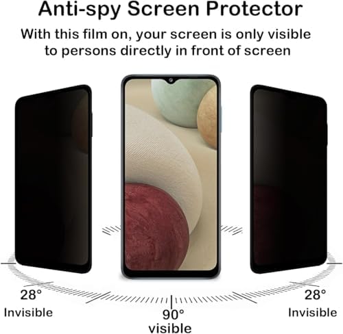 Galaxy A12 Privacy (Hayalet) Ekran Koruyucu – 2 Adet - 9H Temperli Cam, Yan Görünme Engelleyici, Tam Kaplama - Görsel 3