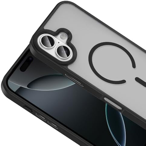 Senon Apple iPhone 17 İçin Kılıf Magsafe Uyumlu Şarj Özellikli Mat Arka Yüzey Zore Sio Kapak (Siyah)