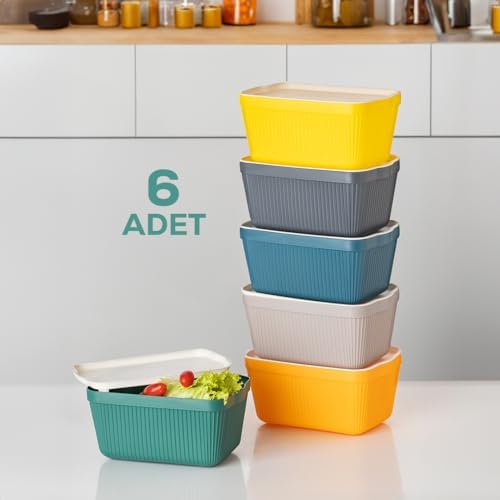 1037 Erzak Çok Amaçlı Bakliyat Saklama Kabı Dolap İçi Organizer 6'LI 1,5 L Still Box - Görsel 3