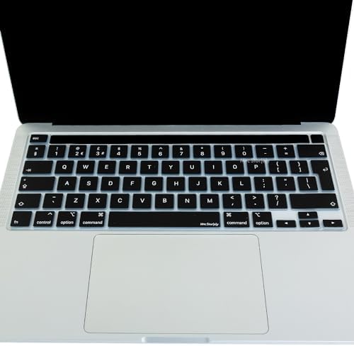 MacBook Pro Avrupa İngilizce Klavye Koruyucu UK ISO Ters L Enter A2338 M1 M2 A2251 A2289 A2141 Uyumlu Silikon Keyboard Cover Touch Bar Siyah - Görsel 3