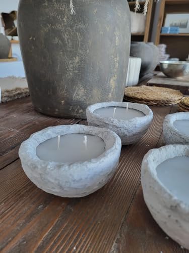 Alternative view of El Yapımı Ufak Boy Beton Mum, 2 Fitilli, Çap 10 cm Yükseklik 4 cm, Dekoratif Ev Aksesuarı