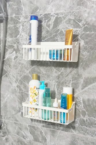 Alternative view of Banyor Yapışkanlı Banyo Rafı, 2'li Banyo Düzenleyici Organizer Duş Şampuanlık, Plastik Beyaz