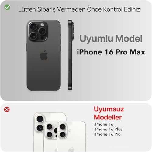 iPhone 16 Pro Max için Fiber Karbon Materyal Arka Bölüm Metal Lens Çerçeveli ve Metal Tuşlu Sararmayan ve Çizilmeyen Güçlü Darbe Emici Premium Silikon Kılıf (Çöl Titanyum, 16 Pro Max) - Görsel 3