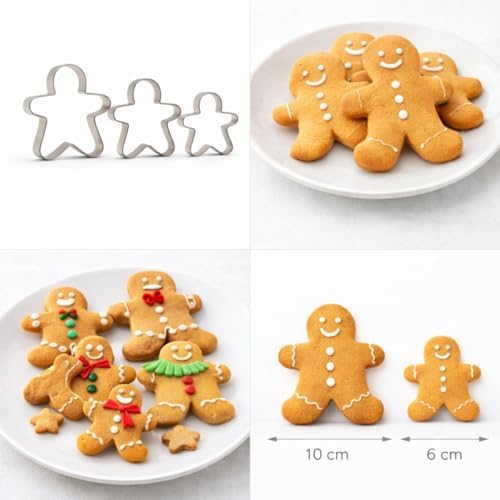 Alternative view of 3’lü Adam Kurabiye Kalıbı Seti – Paslanmaz Çelik Gingerbread Figür Hamur Kesici