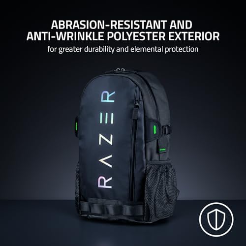 Razer Rogue V3 Sırt Çantası (13,3 inç) - Kompakt seyahat çantası (15 inç'e kadar dizüstü bilgisayar bölmesi, aşınmaya dayanıklı, polyester dış kılıf) siyah/krom - Görsel 2
