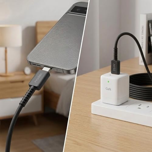 Alternative view of Nodar 25W USB-C to Type-C Hızlı Şarj ve Data Kablosu 1 Metre - PD Şarj Kablosu, Siyah